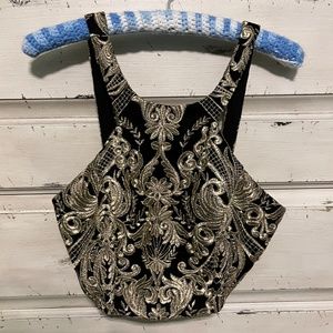 TLC SAY YES To The DRESS Black With Gold Brocade Top  Size 11